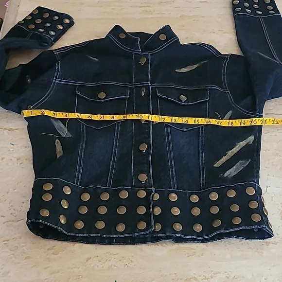 Vintage Denim Studded Jacket - Picture 9 of 16